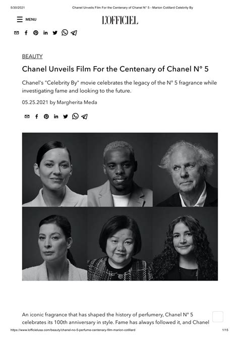 centenario chanel n 5|Chanel Unveils Film For the Centenary of Chanel N° 5.